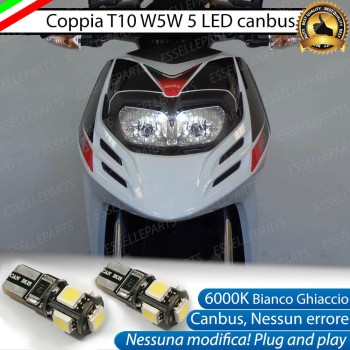 Coppia Luci Di Posizione 5 LED T10 per Aprilia SR 50 2012-2017 Motard