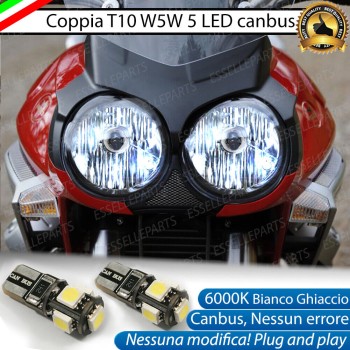 Coppia Luci Di Posizione 5 LED T10 per Moto Guzzi Stelvio 2011-2016 8V