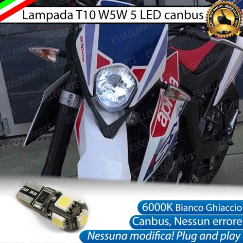 Lampada Luce Di Posizione 5 LED T10 W5W per Aprilia SX 50 2006-2017
