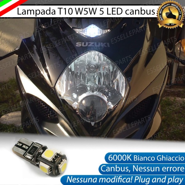 Luce posizione T10 5 LED Canbus Suzuki GSX R 1000