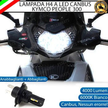 Kit Full LED H4 Per Kymco People 125i GT 4000 Lumen Ultra Compatta 6000K Bianco