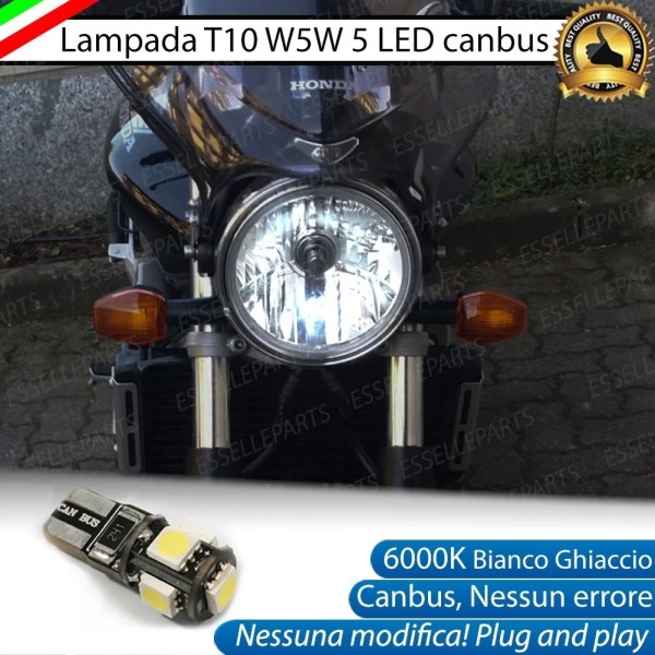 Luce posizione T10 5 LED Canbus Honda Hornet 600 2005-2006