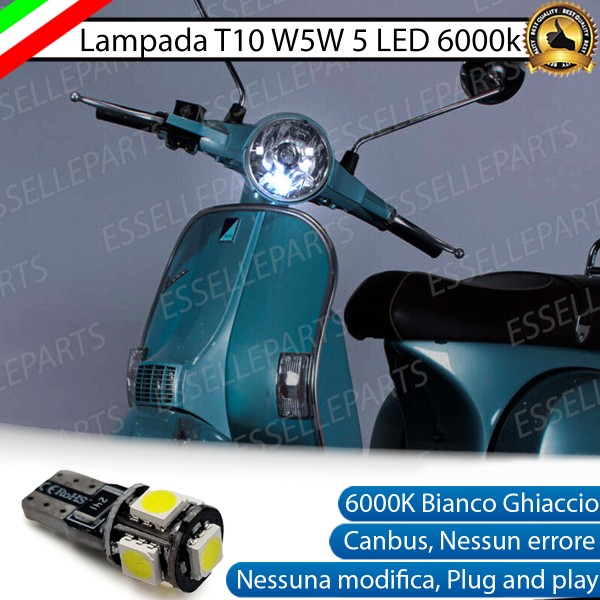 Luce posizione T10 5 LED Canbus per VESPA PX 125 2010-2017