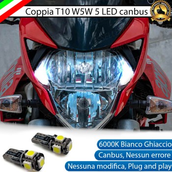 Luci posizione T10 5 LED Canbus APRILIA Shiver 750 2009-2012 GT ABS