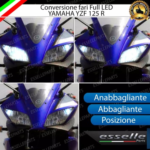 Conversione Fari Full LED per Yamaha YZF R125 dal 2017 al 2018 6000 Lumen 6000K bianco