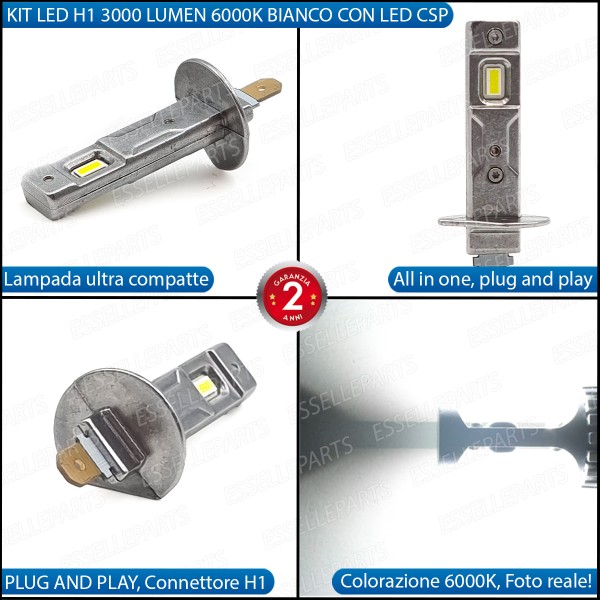 Kit Full LED H1 3000 LUMEN Abbagliante Cagiva Mito 50 1997-2002
