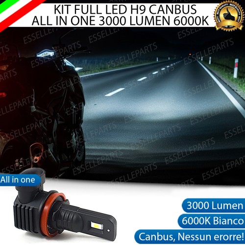 Kit Full LED Lampada H9 3000 Lumen Abbaglianti per SUZUKI GSX R 1000 2006-2008