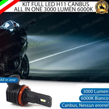 Kit Full LED H11 3000 Lumen Anabbaglianti per Aprilia Pegaso 650 2006-2011 Trail
