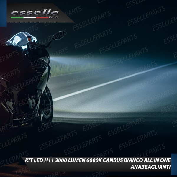 Kit Full LED H11 3000 Lumen Anabbaglianti per Aprilia Pegaso 650 2006-2011 Trail