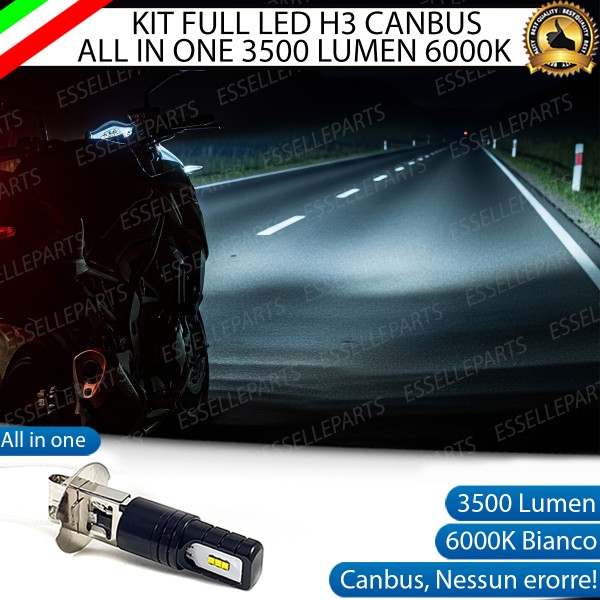 Kit Full LED Lampada H3 3500 Lumen Abbaglianti per PIAGGIO Hexagon 125 1999-2001