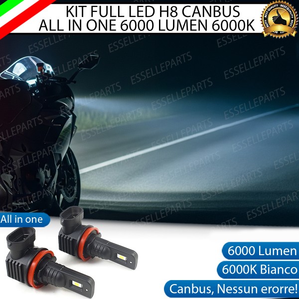 Coppia Lampade H8 LED 6000 Lumen per Anabbaglianti PIAGGIO X10 125 2011-2014 i.e.