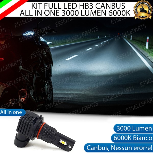 Kit Full LED HB3 3000 Lumen Abbaglianti per Aprilia Pegaso 650 2006-2011 Trail