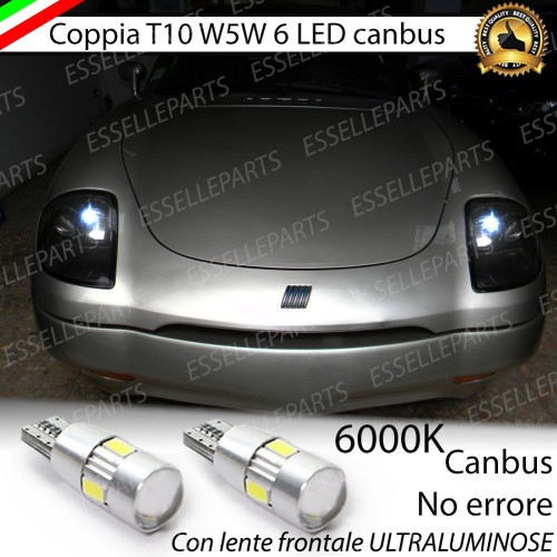 Lampade T10 W5W Canbus 6 LED no error luci posizione Fiat Barchetta