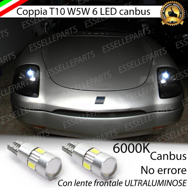 Coppia Lampade T10 W5W LED canbus con lente frontale per luci di posizione per Fiat Barchetta
