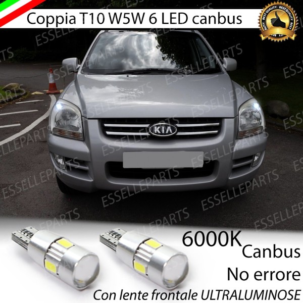 Coppia Lampade T10 W5W LED canbus con lente frontale per luci di posizione per Kia Sportage 2