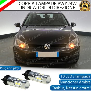 Coppia Lampade PWY24W 10 LED CANBUS PER FRECCE DIREZIONALI Anteriori PER VW GOLF VII