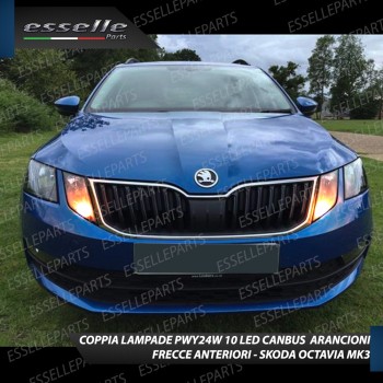 Coppia Frecce Anteriori PWY24W 10 LED Canbus SKODA OCTAVIA 3