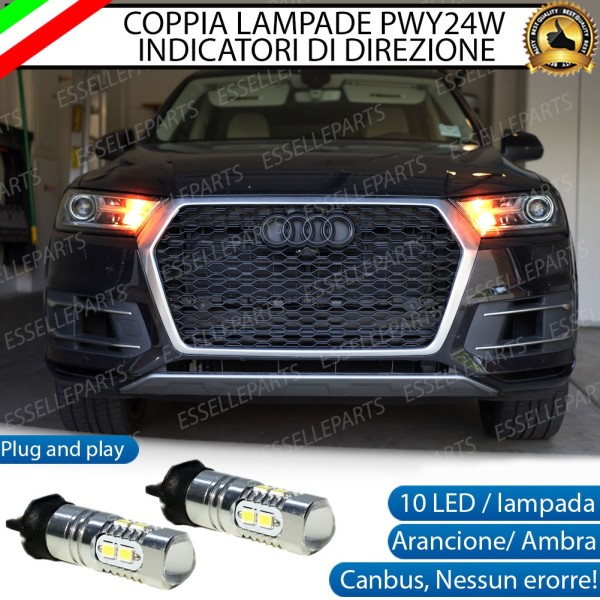 Coppia Lampade PWY24W 10 LED CANBUS PER FRECCE DIREZIONALI Anteriori PER AUDI Q7 II