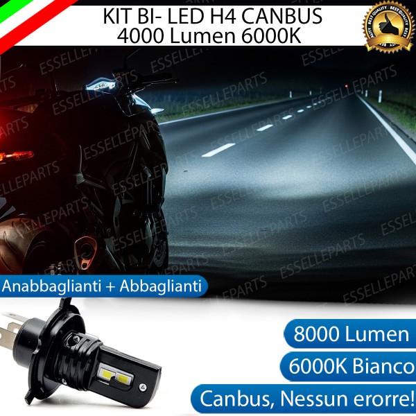 Kit Full LED Lampada H4 4000 Lumen Canbus 6000K Bianco per YAMAHA TT 600 1993-1997