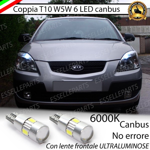 Coppia Lampade T10 W5W LED canbus con lente frontale per luci di posizione per Kia Rio 2