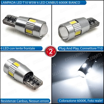 Lampada T10 6 LED 6000K Bianco con lente luce di posizione per Honda Dylan 125 (2002-2006) Lampada T10 6 LED 6000K Bianco con lente luce di posizione per Honda Dylan 125 (2002-2006)