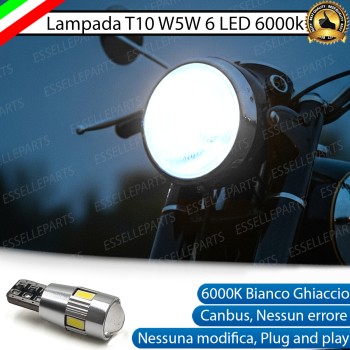 Lampada T10 6 LED 6000K Bianco con lente luce di posizione per Cagiva Raptor 650 (2001-2004)