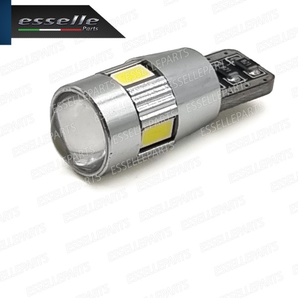Lampada T10 6 LED 6000K Bianco con lente luce di posizione per Aprilia Scarabeo (200) (2011-2016) i.e.
