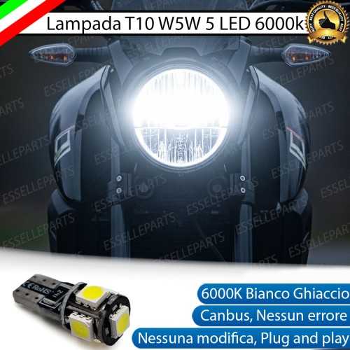 Luce posizione T10 5 LED Canbus APRILIA Caponord 1000 2003-2004 ETV Rally Raid
