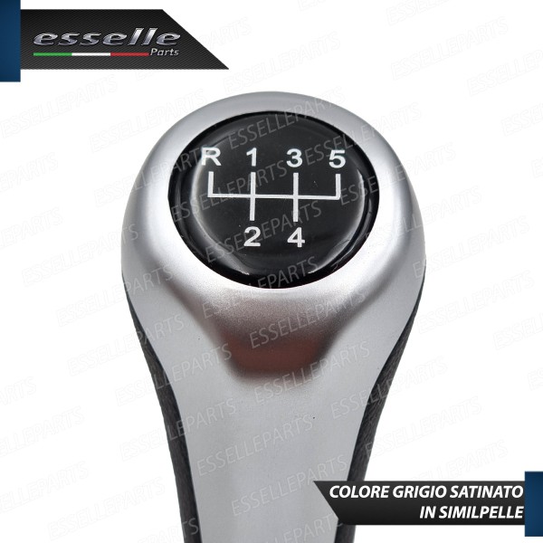 Pomello Leva Cambio Bmw X1 E84 5 marce Grigio Satinato Similpelle Nero