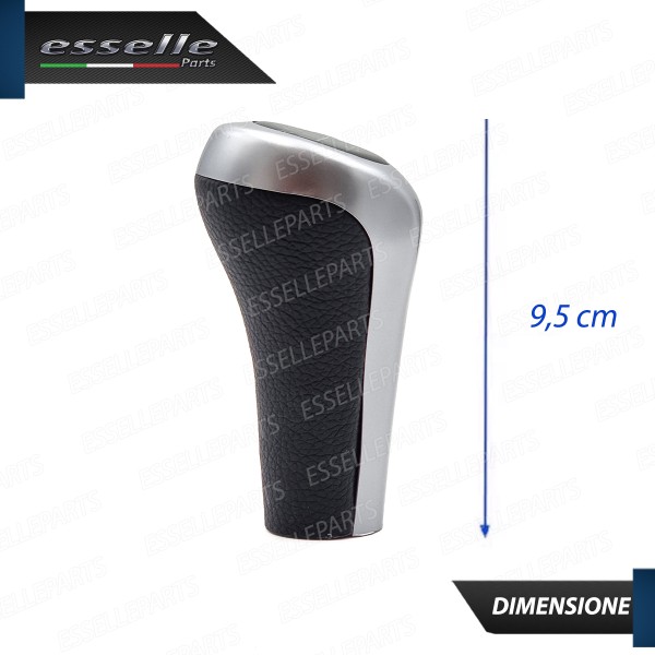 Pomello Leva Cambio Bmw X1 E84 5 marce Grigio Satinato Similpelle Nero