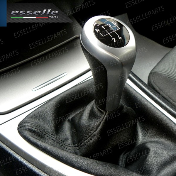 Pomello Leva Cambio Bmw X1 E84 5 marce Grigio Satinato Similpelle Nero