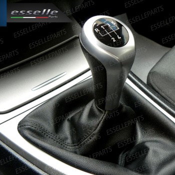 Pomello Leva Cambio Bmw Serie 3 E46 5 marce Grigio Satinato Similpelle Nero