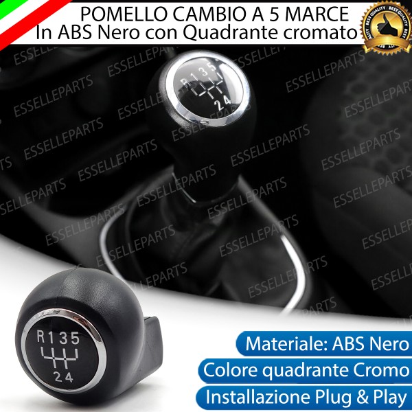 Pomello Leva Cambio Opel Adam 5 Marce Abs Nero Con Ghiera Cromata Specifico
