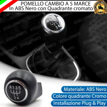 Pomello Leva Cambio Opel Adam 5 Marce Abs Nero Con Ghiera Cromata Specifico Pomello Leva Cambio Opel Adam 5 Marce Abs Nero Con Ghiera Cromata Specifico