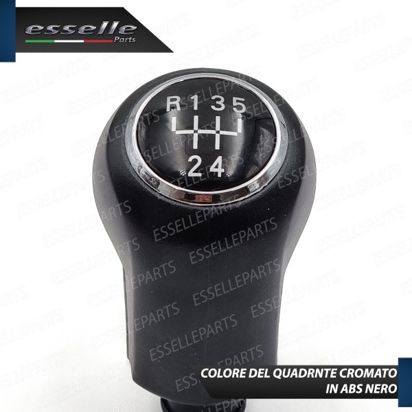 Pomello Leva Cambio Opel Corsa E 5 Marce Abs Nero Con Ghiera Cromata Specifico