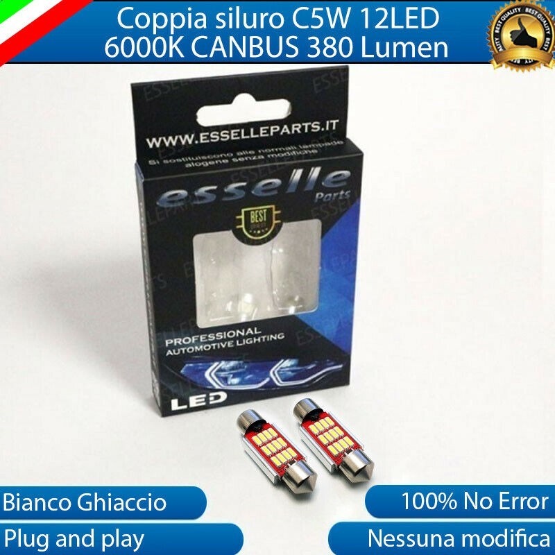 Lampada siluro 12 led 36MM C5W C10W T11 Canbus 6000K Luce Bianca No Error