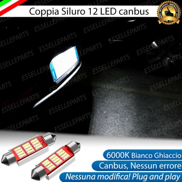 Coppia lampade siluro 12 LED Luci Targa Canbus 6000K BMW Serie 7 E65 E66 Dal 03-2005