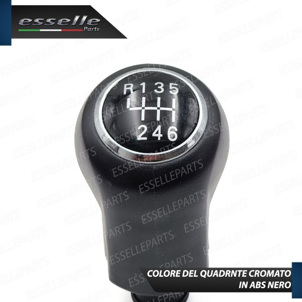Pomello Leva Cambio Opel Corsa E 6 Marce Abs Nero Con Ghiera Cromata Specifico