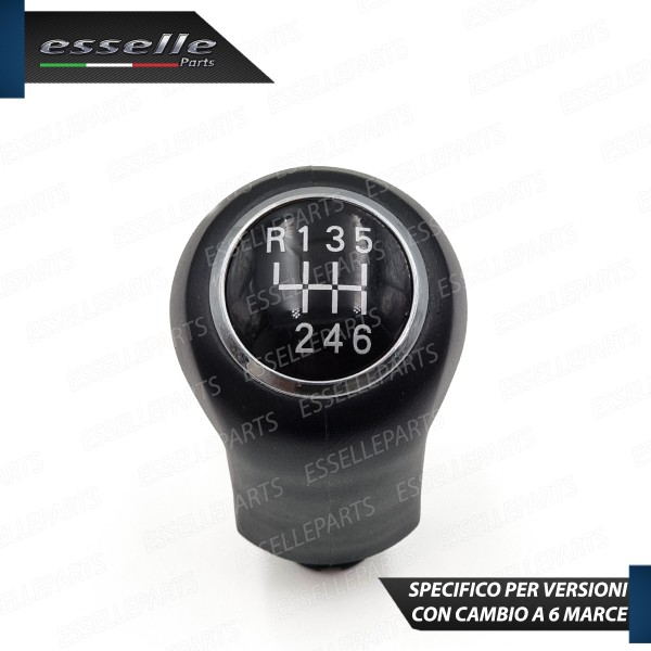 Pomello Leva Cambio Opel Corsa E 6 Marce Abs Nero Con Ghiera Cromata Specifico