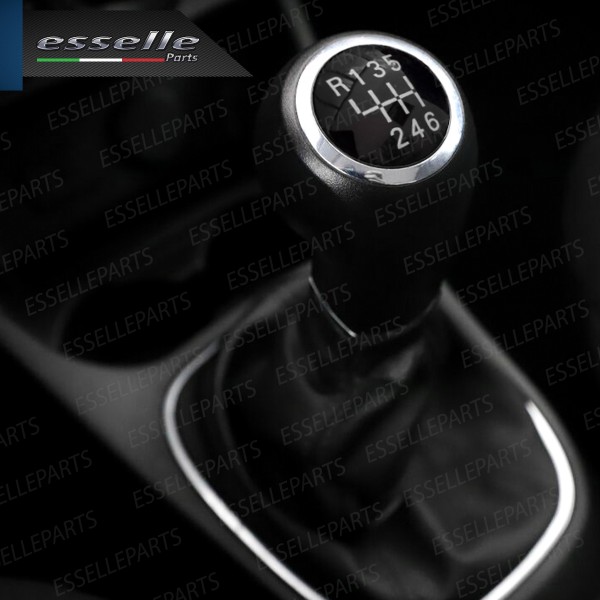 Pomello Leva Cambio Opel Corsa E 6 Marce Abs Nero Con Ghiera Cromata Specifico