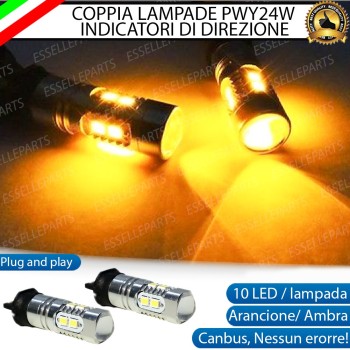 Coppia Frecce PWY24W 10 LED Canbus luce arancione / ambra