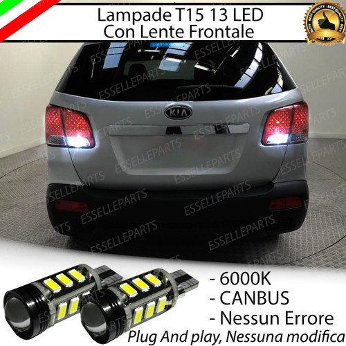 Coppia lampade 13 LED Retromarcia T15 con lente 6000K per Kia Sorento 2 Dal 2013