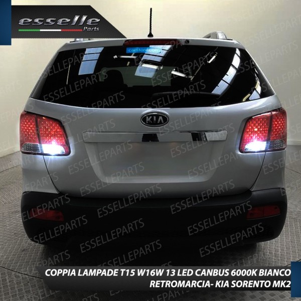 Coppia lampade 13 LED Retromarcia T15 con lente 6000K per Kia Sorento 2 Dal 2013
