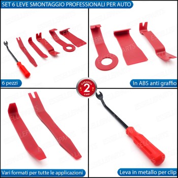 Kit 6 Leve Smontaggio Professionale per Toyota Prius MK4 Antigraffio