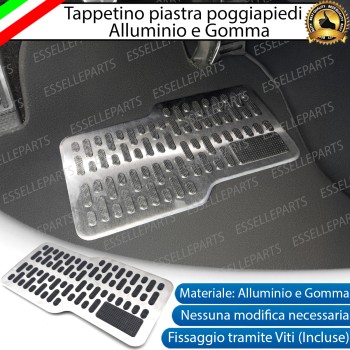 Battitacco Piastra Poggiapiedi auto Alluminio e Gomma Tappetino