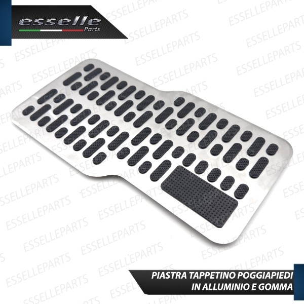 Battitacco Piastra Poggiapiedi auto Alluminio e Gomma Tappetino