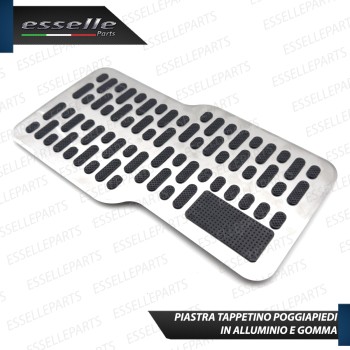 Battitacco Piastra Poggiapiedi auto Alluminio e Gomma Tappetino