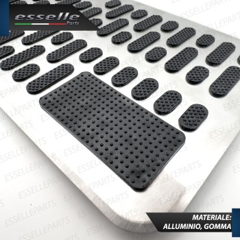 Battitacco Piastra Poggiapiedi auto Alluminio e Gomma Tappetino
