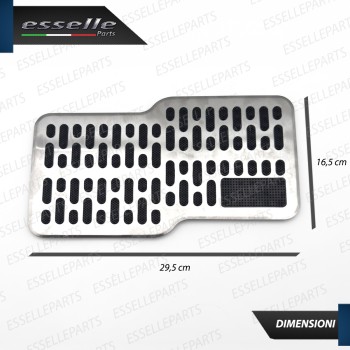 Battitacco Piastra Poggiapiedi auto Alluminio e Gomma Tappetino