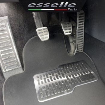 Battitacco Piastra Poggiapiedi auto Alluminio e Gomma Tappetino